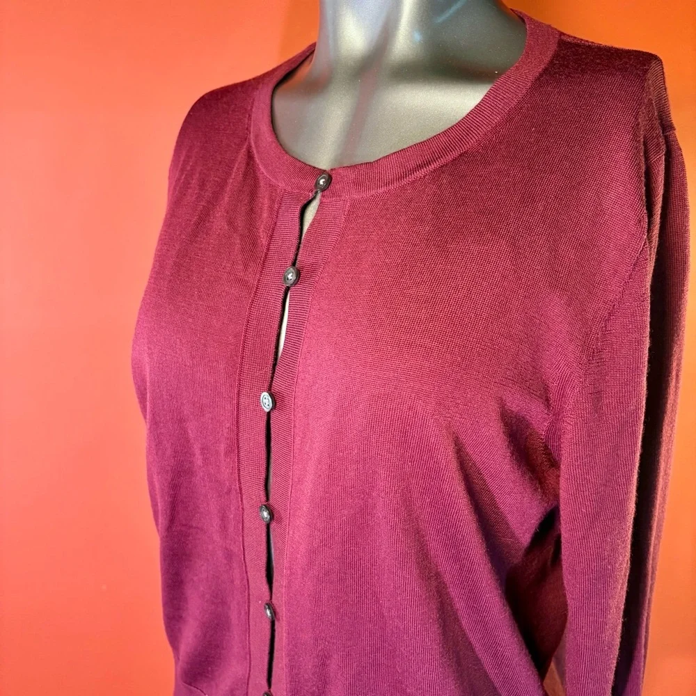 Banana Republic Burgundy Button-Up Cardigan - Picture 3 of 4